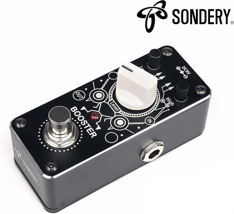 Sondery Boost Pedal for Electric Guitar and Bass, Mini Clean Booster Pedal, True Bypass, More or Less 14dB Change for Frequencies Under 250Hz or Above 1KHz, Art Design Series Pedal - Image 1